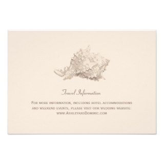 Wedding Information Card  Ivory Seashell Personalized Invitations
