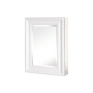Pegasus 20 in. x 26 in. Recessed or Surface Mount Mirrored Medicine Cabinet with Framed Door in White SP4598