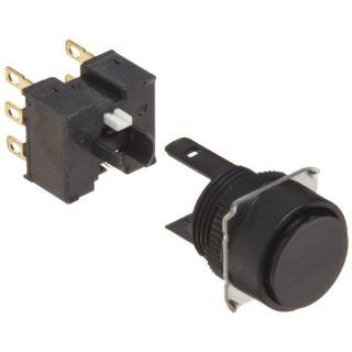 Omron A165 TBA 2 Projection Type Pushbutton and Switch, Solder Terminal, IP65 Oil Resistant, 16mm Mounting Aperture, Non Lighted, Alternate Operation, Round, Black, Double Pole Double Throw Contacts Electronic Component Pushbutton Switches Industrial &am