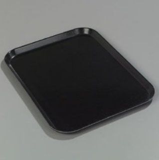 Carlisle 2015FG004 Fiberglass Glasteel Solid Rectangular Tray, 20.25" x 15.00", Black (Case of 12)