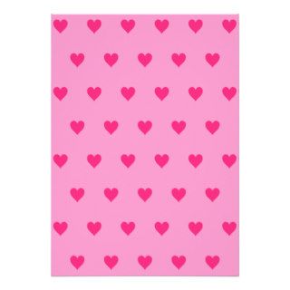 Editable Background Color   Pink Heart Pattern Invites