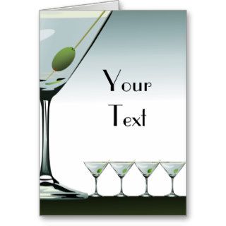 Martini Cocktails Greeting Card Template 6
