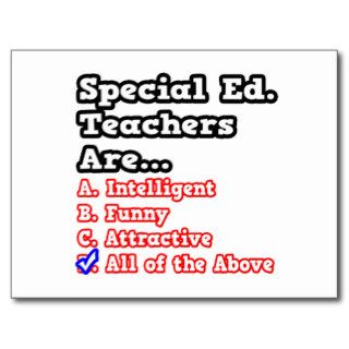 Special Ed. Teacher QuizJoke Postcard