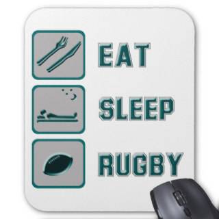 Eat Sleep Rugby Mouse Pads