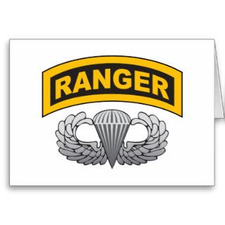 Basic Airborne Wings, Ranger Tab Greeting Card