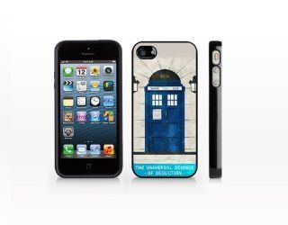 TIP4 171 Doctor Who   Police Sherlock Door, 2D Printted Black case, Iphone 4 Cell Phones & Accessories