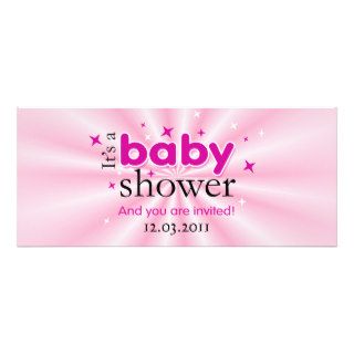 Modern Text Pink Stars Funny Baby Shower Party Invitations