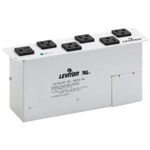 Leviton Structured Media 15 Amp AC Power Surge Module 6 NEMA Outlet   White 115 48212 06S