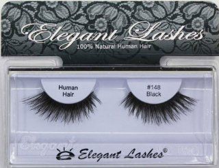 Elegant Lashes #148 Black Thick Double Layer Criss Cross False Eyelashes (100% Natural Human Hair)  Fake Eyelashes And Adhesives  Beauty