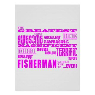 Girls Fishermen  Pink Greatest Fisherman Posters