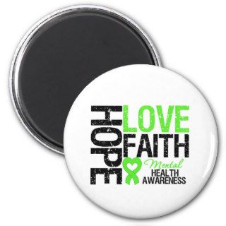 Hope Love Faith Mental Health Awareness Magnets