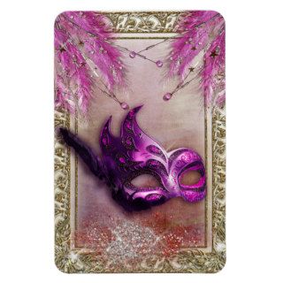 Elegant Purple & Gold masquerade mask Vinyl Magnets