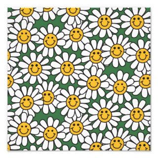 Cute Daisy Flower Pattern Photographic Print