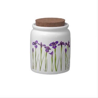 Purple Irises   Iris Flower Customized Template Candy Jar