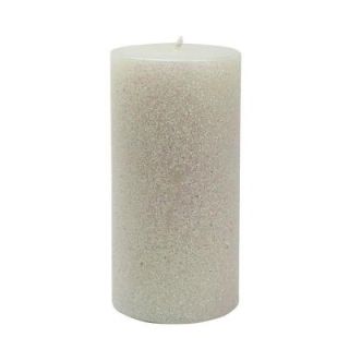 Zest Candle 3 in. x 6 in. Metallic White Glitter Pillar Candle Bulk (12 Box) CPZ 167_12