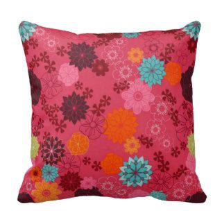 Pink  Floral Throw Pillows