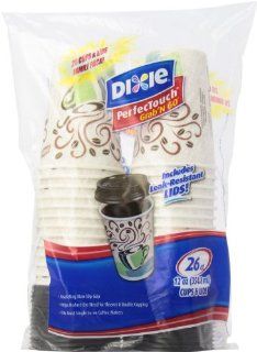 Dixie Perfectouch Paper Cups and Lids, Pack of 6   156 count Health & Personal Care