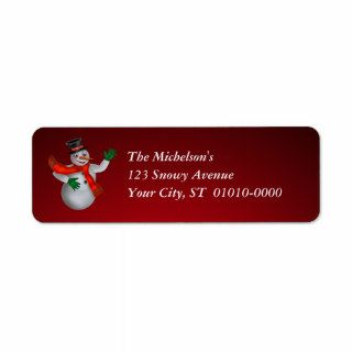 Snowman Red Avery Label Custom Return Address Labels