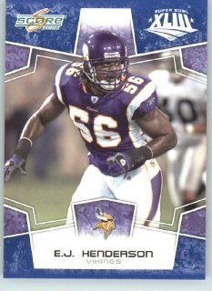 2008 Donruss   Score Limited Edition Super Bowl XLIII Blue Border # 179 E.J. Henderson   Minnesota Vikings   NFL Trading Card Sports Collectibles