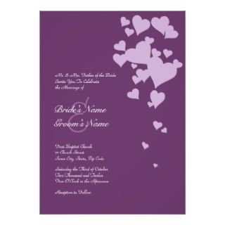 Purple Hearts Wedding Invitation