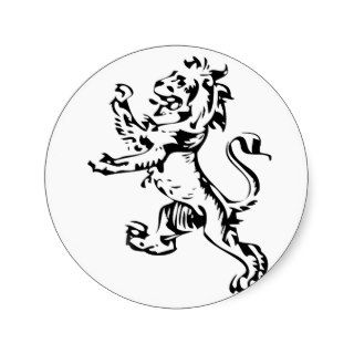 crest lion round sticker