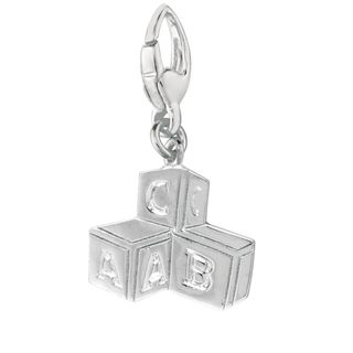 Sterling Silver 'Baby Blocks' Charm Silver Charms