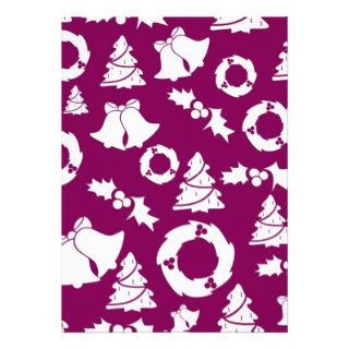 Purple Christmas Pattern Personalized Announcements