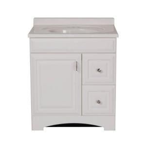 St. Paul 30 in. Providence Vanity in White with 31 in. Cultured Marble Vanity Top in White PRSD30WHP2COM WH