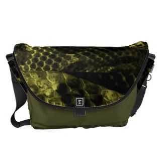 Yellow Green Graphic Rattlesnake Skin Pattern Bags Courier Bags