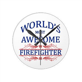 World's Most Awesome Firefighter Wallclocks