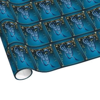 Comedy Tragedy Blue Theatre Mask Photo Gloss Paper Gift Wrap Paper