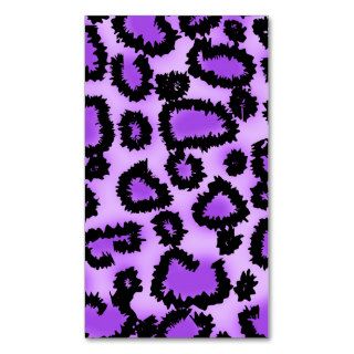 Purple and Black Leopard Print Pattern. Business Cards