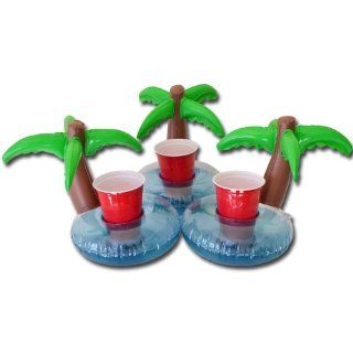 GoPong Floating Palm Island Drink Holder (Pack of 3), Multi Color  Pool Drink Holders  Sports & Outdoors
