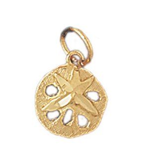14K Gold Charm Pendant 0.6 Grams Nautical> Sand Dollars162 Necklace Jewelry