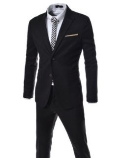 Thelees Men's Slim Fit Single Breasted 2 Button Notched Lapel Dress Suit Set at  Men�s Clothing store