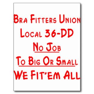 Bra Fitters Union Local 36 DD Postcard