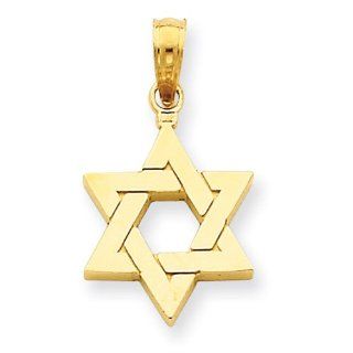 14k Yellow Gold Polished Star of David Pendant. Metal Wt  1.74g Jewelry