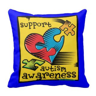 Support Autism Awareness Throw Pillow