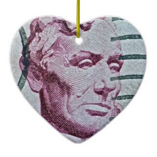 1959 Cooper Bust of Lincoln Stamp Christmas Tree Ornament
