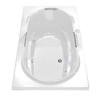 MAAX Balmoral 6 ft. Whirlpool Tub with Hydrosens and Grab Bars in White 100736 107 001 100