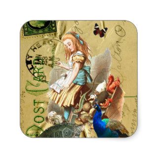 Vintage Alice in Wonderland collage Stickers