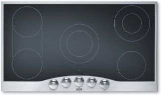 Viking DECU1665BSB Designer Series 5 Elements Electric Radiant Cooktop, 36 in, Black & Stainless Appliances