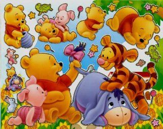 Baby Pooh Bear holding Baby Eeyore's tail Disney Sticker Sheet BL012 ~ Baby Piglet Disney Babies  Childrens Decorative Stickers  Baby