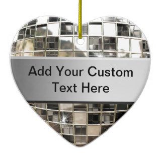 Add Text To Sparkling Silver Disco Ornament