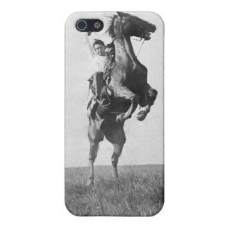 Cowboy Rides Bronco Rising on its Hing Legs Cover For iPhone 5