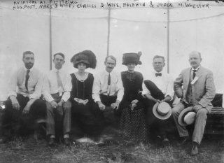 early 1900s photo Aviators at Pittsburgh; Aug. Post, Mars and wife, Curiss an f1  
