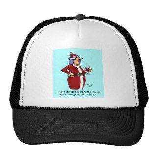 Funny Christmas Wine Cartoon Gift Mesh Hats