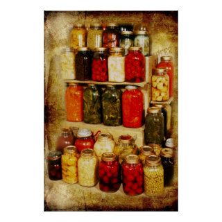 Jars of home canned food print