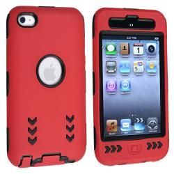 Black/ Red Hybrid Case with Stand for Apple iPod Touch Generation 4 BasAcc Cases