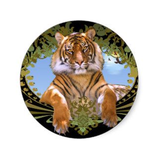 Fierce Tiger Crest Endangered Stickers